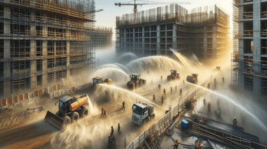 construction dust, dust suppression on construction sites